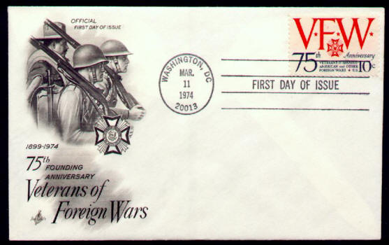 Scott #1525 VFW 75th Anniversary First Day Cover