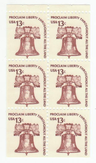 Scott 1595a Liberty Bell Booklet Pane