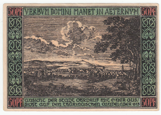 1921 Germany 50 Pfennig Note back