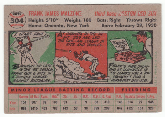 1956 Topps #304 Frank Malzone