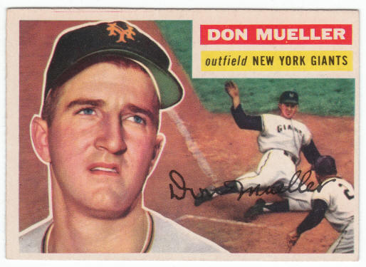 1956 Topps #241 Don Mueller Error front