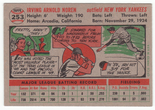1956 Topps Irv Noren 253