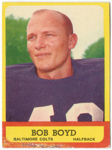 1963 Topps Football #11 Bob Boyd Rookie Card