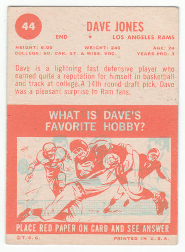 1963 Topps Football Deacon Jones Rookie Card #44