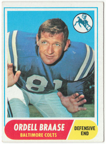 1968 Topps Football #126 Ordell Braase