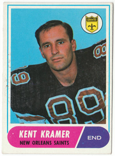 1968 Topps Football #134 Kent Kramer Rookie Card