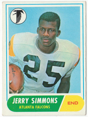 1968 Topps Football #177 Jerry Simmons Rookie Card
