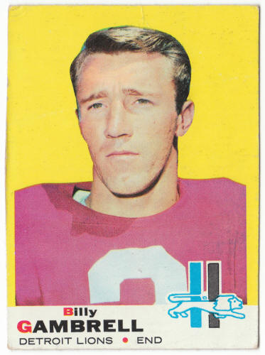 1969 Topps Football #101 Billy Gambrell Rookie Card