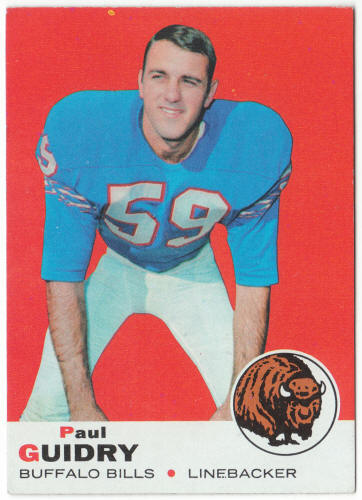 1969 Topps Football #109 Paul Guidry Rookie Card