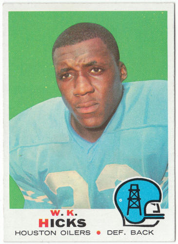 1969 Topps Football #152 W K Hicks