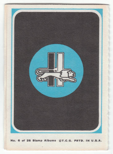 1969 Topps Detroit Lions 4-in-1 Mini-Card Album #6 back