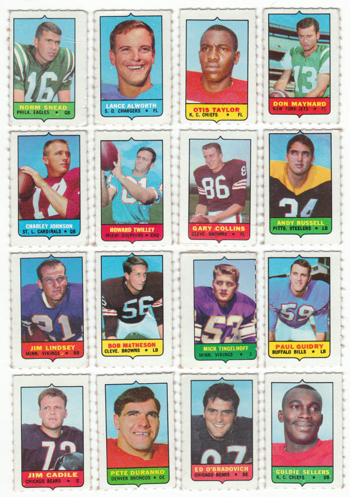 1969 Topps Football 4 In 1 Card Singles