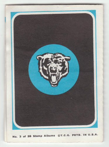 1969 Topps Chicago Bears 4-in-1 Mini-Card Album #3