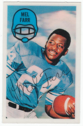 1970 Kelloggs Football Mel Farr #22 Rookie Card