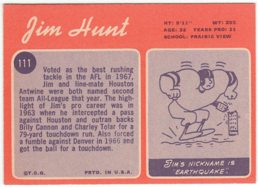 1970 Topps Football #111 Jim Hunt