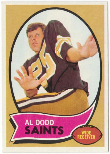 1970 Topps Football #123 Al Dodd Rookie Card