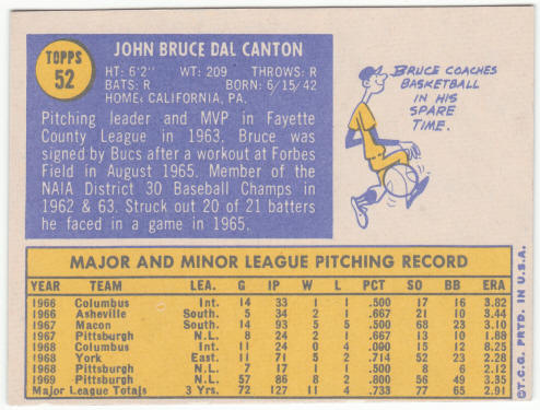 1970 Topps Baseball #52 Bruce Dal Canton