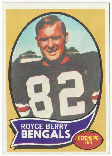 1970 Topps Football #86 Royce Berry Rookie Card