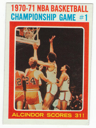 1971-72 Topps #133 Championship Game 1 Lew Alcindor