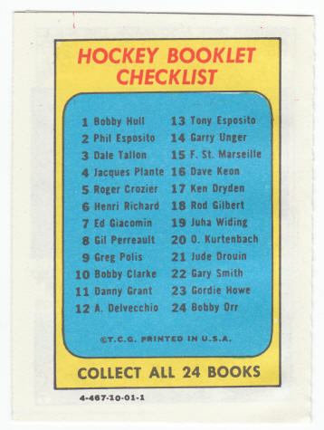 1971-72 Topps Hockey Booklet Ken Dryden Rookie #17