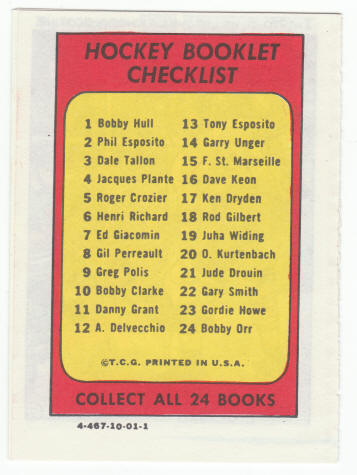 1971-72 Topps Hockey Booklet Juha Widing #19