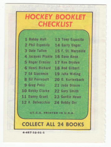 1971-72 Topps Hockey Booklet Orland Kurtenbach #20
