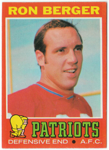 1971 Topps Football #107 Ron Berger Rookie Card