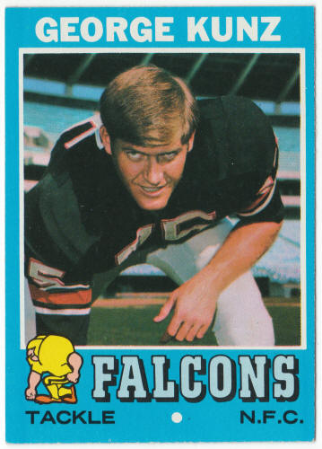 1971 Topps Football #109 George Kunz Rookie Card