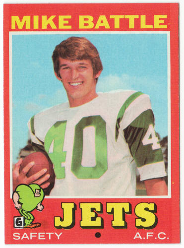 1971 Topps Football #179 Mike Battle Rookie Card