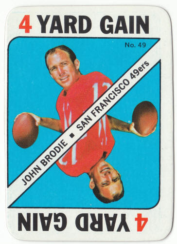 1971 Topps Football Insert Card 49 John Brodie
