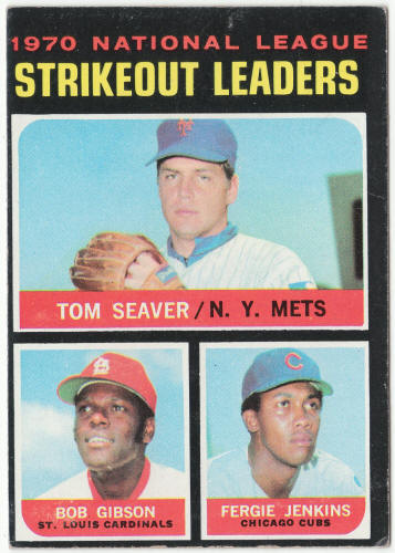 1971 Topps Baseball #72 NL Strikeout Leaders front