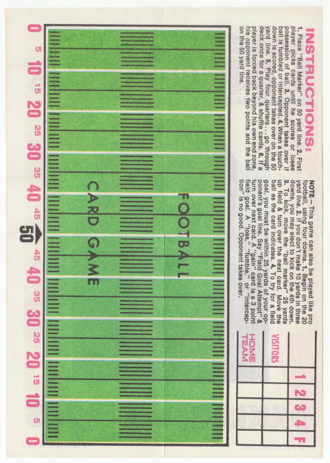 1971 Topps Insert Poster Daryle Lamonica back