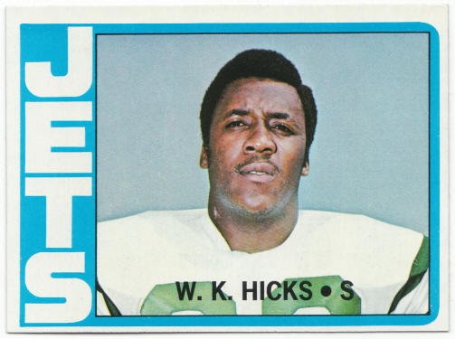 1972 Topps Football #246 W K Hicks