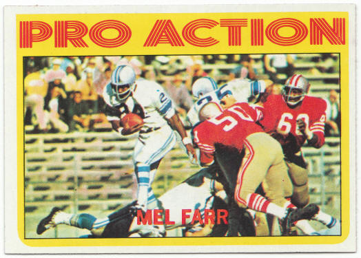 1972 Topps Football #250 Mel Farr Pro Action