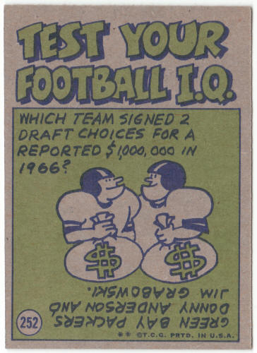 1972 Topps Football #252 George Farmer Pro Action