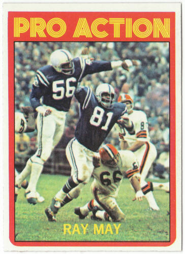 1972 Topps Football #262 Ray May Pro Action