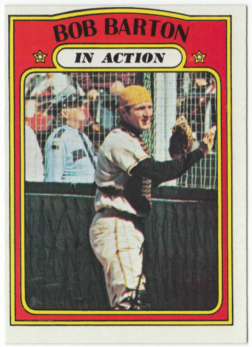 1972 Topps Baseball #39 Bob Barton In Action