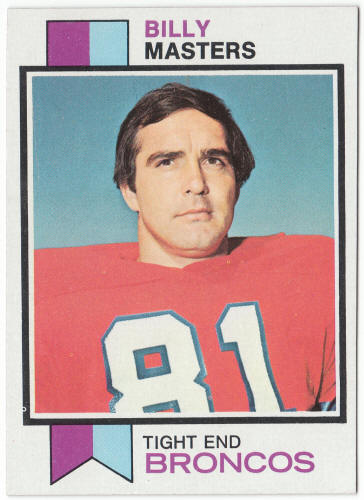 1973 Topps Football #242 Billy Masters Rookie Card