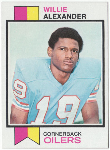 1973 Topps Football #253 Willie Alexander Rookie Card
