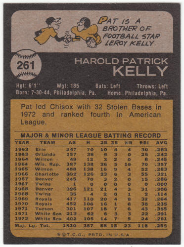 1973 Topps Baseball #261 Pat Kelly