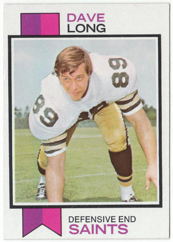 1973 Topps Football #356 Dave Long Rookie Card