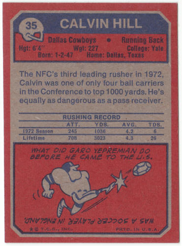 1973 Topps Football #35 Calvin Hill