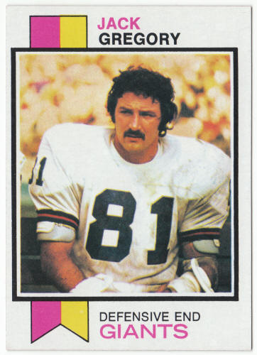 1973 Topps Football #490 Jack Gregory Rookie Card