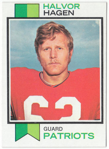 1973 Topps Football #58 Halvor Hagen Rookie Card