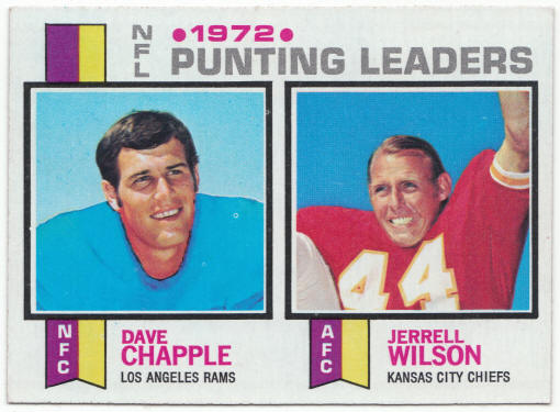 1973 Topps Football #6 NFL Punting Leaders Dave Chapple Jerrell Wilson