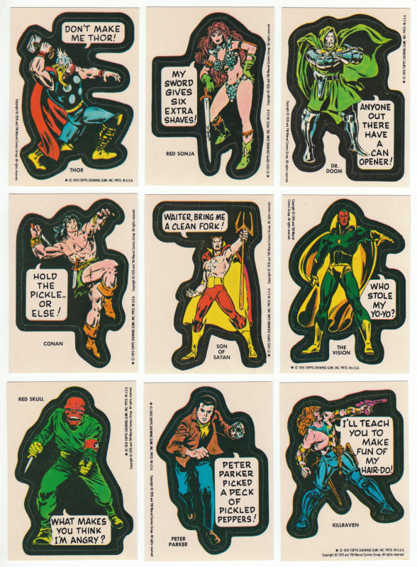 1976 Topps Marvel Super Heroes Stickers
