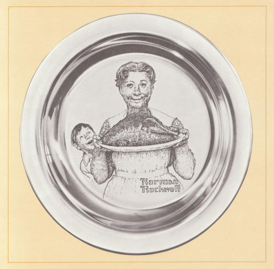 Norman Rockwells An Old Fashioned Thanksgiving Sterling Silver Plate