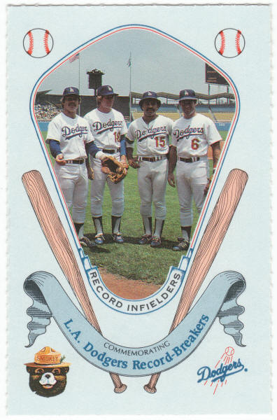 1988 Smokey The Bear Los Angeles Dodgers Record-Breakers Baseball #15 Davey Lopes