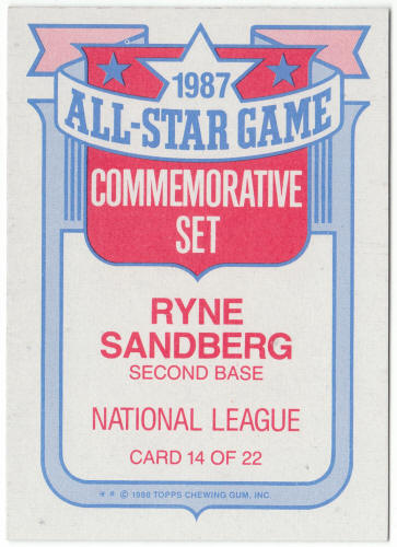 1988 Topps Glossy All-Stars #14 Ryne Sandberg