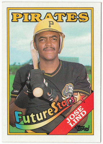 1988 Topps Baseball #767 Jose Lind Rookie Card White Error